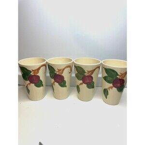 SET OF 4 FRANCISCAN Apple USA Back stamp  Tumblers 12oz 5" TALL